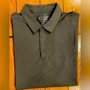 BYLT Premium Basics, Drop Cut, short sleeve polo shirt, dark grey, size XXL